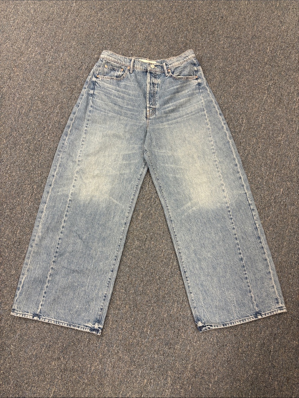 MOTHER Light Blue Wide Leg Flare Jeans - Picture 7 of 11